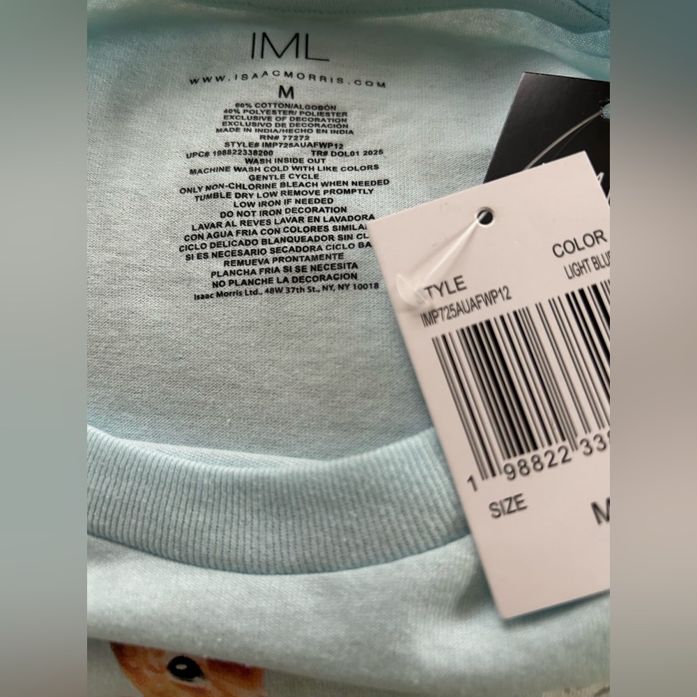 Isaac Morris Light Blue Casual T-Shirt Delusional - Picture 4 of 4